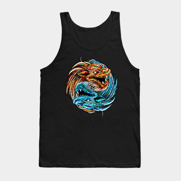 Dragon Yin Yang Backprint Tank Top by Tuye Project